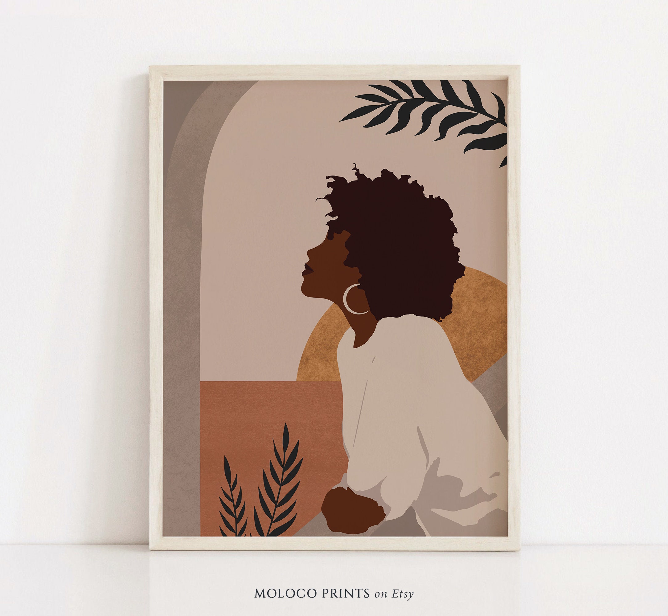 Abstract Woman Portrait Female Friendship Print Abstract POC Woman 