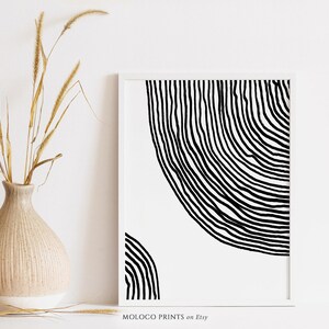 Black and White Geometric Printable Wall Art Digital Print Neutral Wall ...