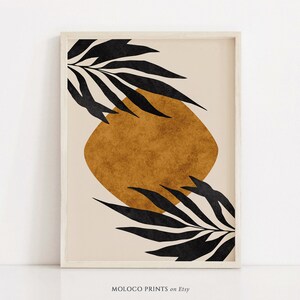 Abstract Leaf Art Print: Mid Century Modern Botanical (Digital Download)