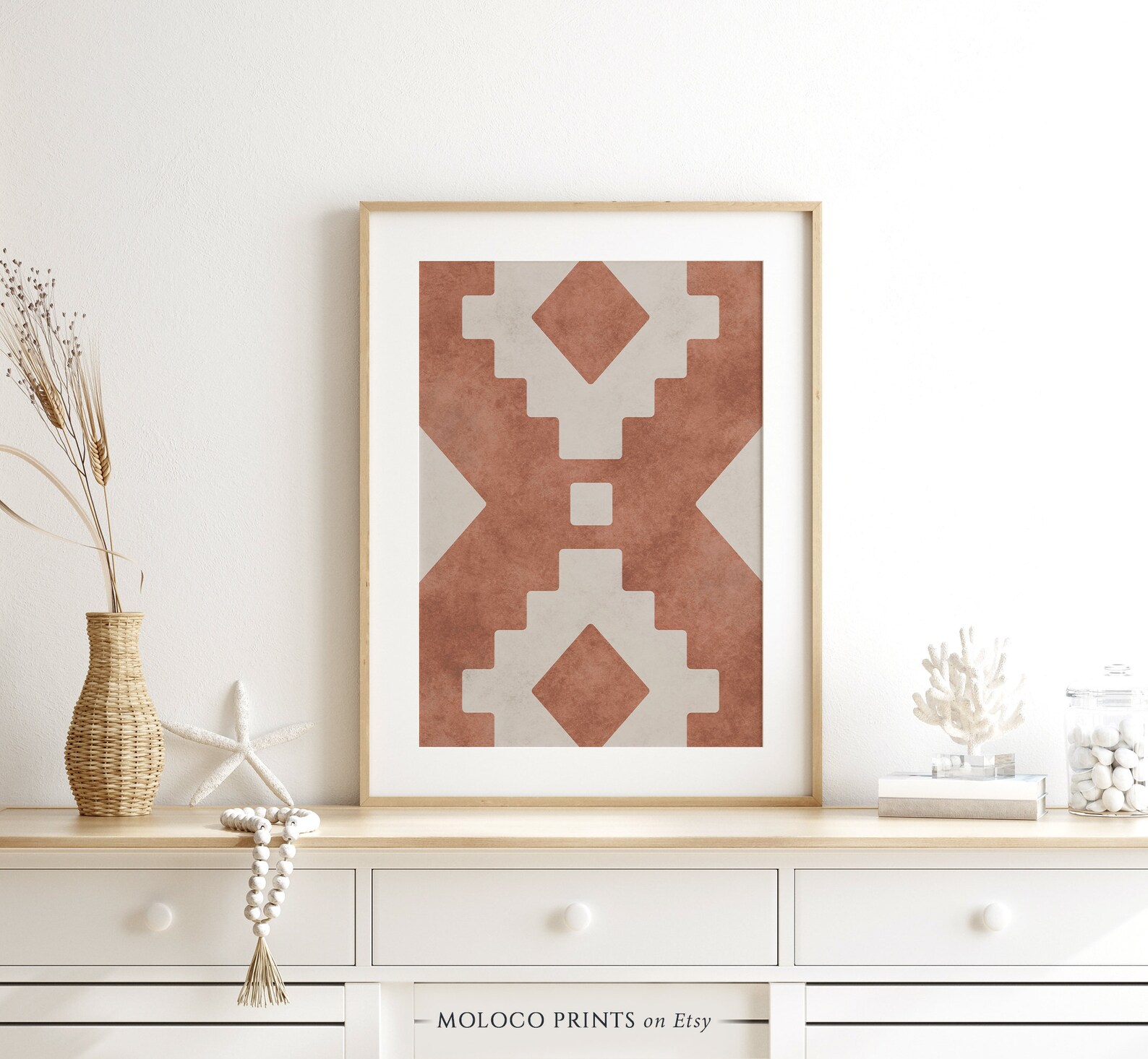 Bronze Boho Aztec Print Abstract Printable Wall Art Neutral Etsy