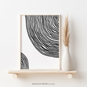 Black and White Geometric Printable Wall Art Digital Print Neutral Wall ...