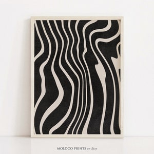 Black and White Stripes Geometric Printable Wall Art Digital Poster ...