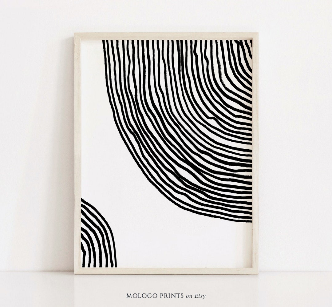 Black and White Geometric Printable Wall Art Digital Print Neutral Wall ...