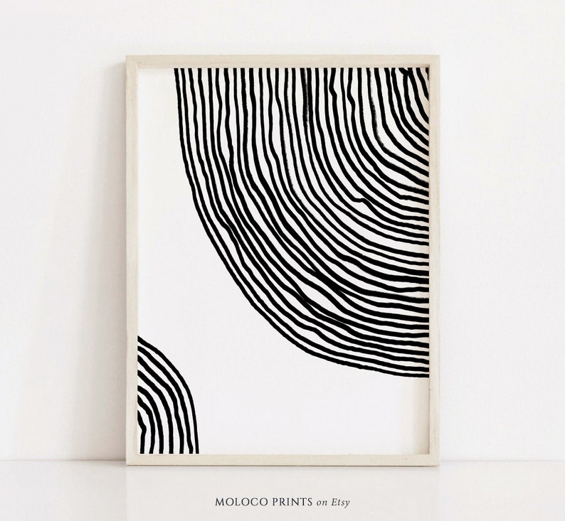 Black and White Geometric Printable Wall Art Digital Print - Etsy