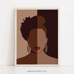 Black Woman Wall Print, African American Art, Boho Decor, Printable Wall Art, Modern Self Love, Afrocentric Print, Melanin Art, African Art