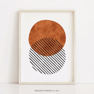 Abstract Circles Art Print: Mid-Century Modern Geometric (Digital Download)