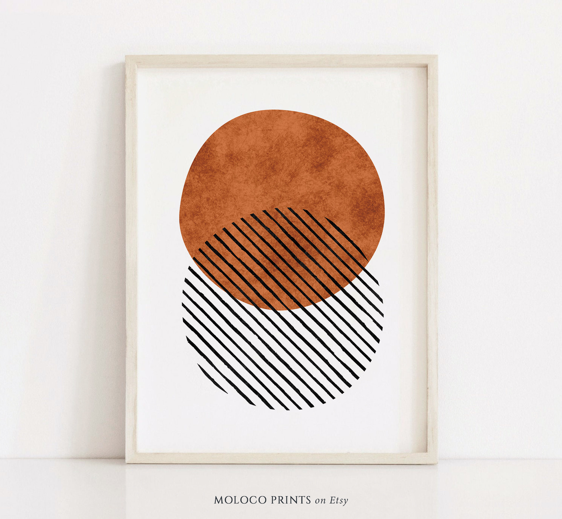 Abstract Terracotta Plant Neutral Boho Decor Geometric Printable Wall Art Minimalist Print Mid Century Modern Instant Digital Download
