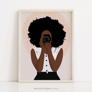 Black Girl Woman Print, African American Art, Instant Download, Boho Decor, Female Portrait, Black Girl Magic, Afrocentric, Fashion Wall Art