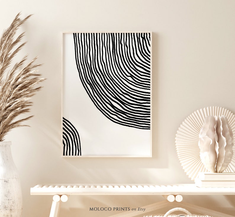 Black and White Geometric Printable Wall Art Digital Print - Etsy