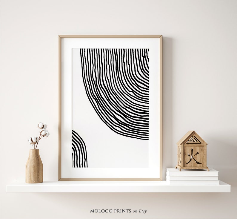 Black and White Geometric Printable Wall Art Digital Print - Etsy