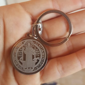Keychain Saint Benedict,  Medjugorje, Religious , San Benito , benedictine, catholic saints, Keychain