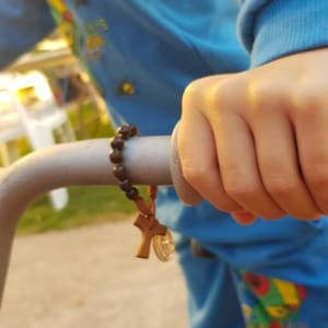 St Michael chaplets, Small Boys rosary, Catholic chaplet St Michael Archangel, Guardian Angel, mini pocket rosary, wood tau cross,