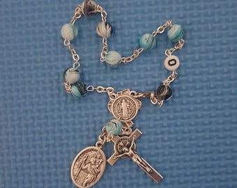 Personalized car rosary, Pocket rosary, Mini Rosary, Auto Rosary, Rear view mirror Hangers, personalized rosary, saint christopher
