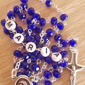 Custom Crystal rosary, Family rosary, Personalizade rosary necklace, Religious gift, Catholic rosary,  Virgin Mary rosary