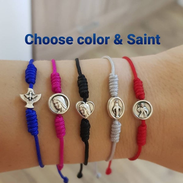 Bulk Saint Bracelet 1,5,10 or 20 PCS Simple Saint Bracelet Catholic Cord Bracelet Confirmation Bracelet Bulk Communion Favor Bracelet