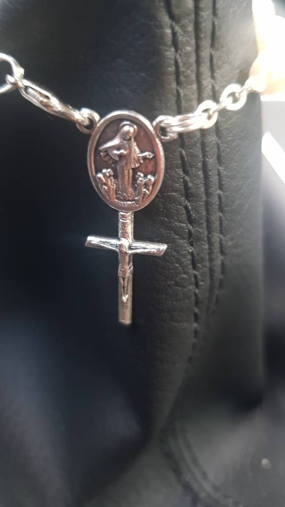 Auto-Rosenkranz, Auto-Schutz-Rosenkranz, Auto-Rosenkranz, Auto-Zubehör, Taschen-Rosenkranz, Kleiner Rosenkranz, Herz-Rosenkranz, Heiliges Zeug