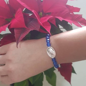 Virgin Mary medal bracelet Women Beaded Bracelet Religious Bracelets with Patron Saint Medals Christian Spiritual Catholic Gift Adjustable