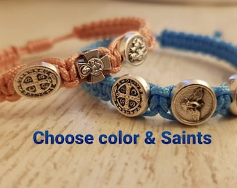 Kids Catholic Bracelet, Choose Your Saint Kids Bracelet, Make unique First Communion Bracelet, Holy Confirmation Bracelet, Baptism Bracelet