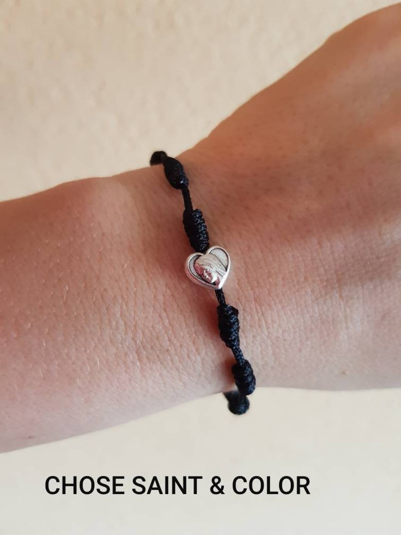 Knotted Cord Rosary Bracelet Catholic Bracelet Virgin Mary Etsy
