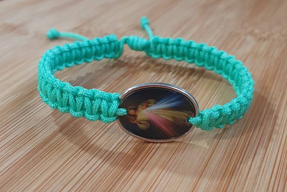 Divine Mercy Medal Bracelet Catholic Bracelet Saint Medal Etsy