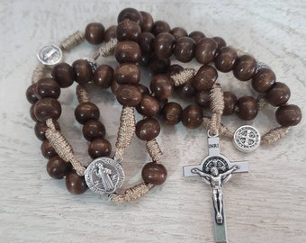 ST BENEDICT ROSARY, Saint rosary, Rosary necklace, pastor gift, Medjugorje rosary, Catholic Gifts,