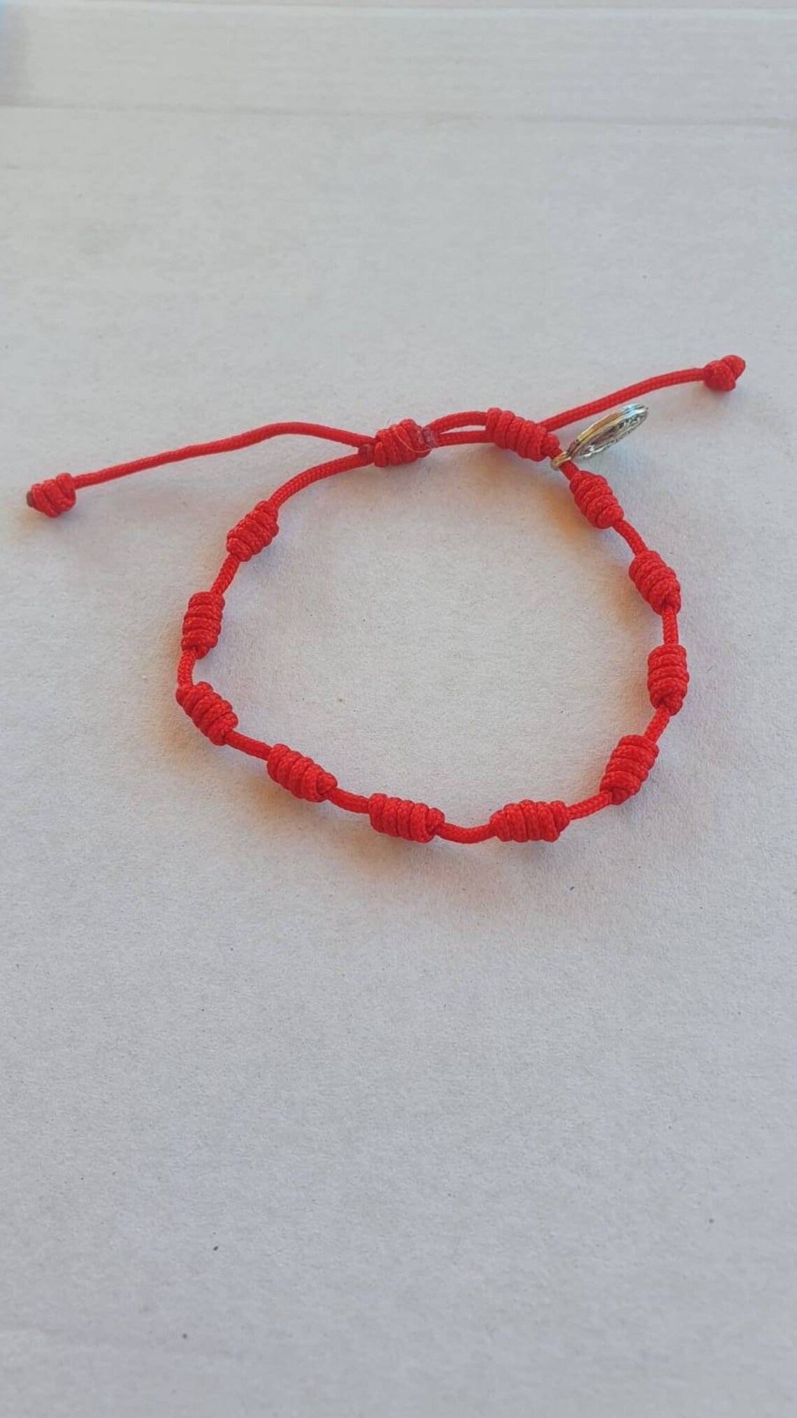 Knotted Rosary Bracelet, Catholic Bracelet, Cord Bracelet With Saint ...