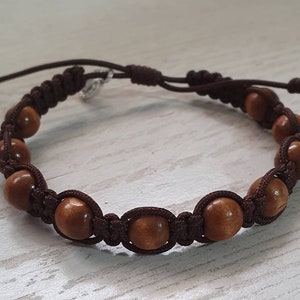 Pulsera del rosario católico para hombres o mujeres, pulsera de madera del santo, pulsera del rosario de la década
