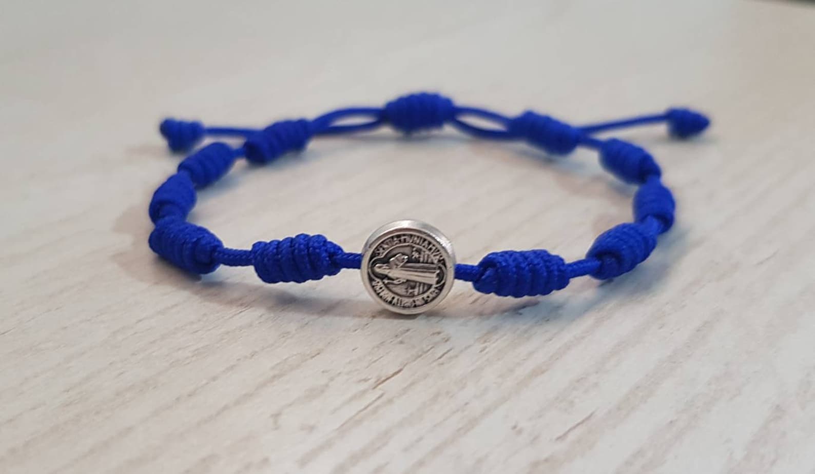 Saint Benedict Medal Bracelet on Cord Catholic Bracelet One Etsy