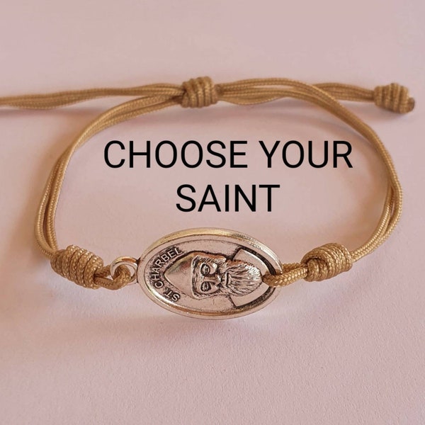 Saint Charbel bracelet, St Charbel medal, Chatolic bracelet, Patron saint bracelet, Saint medal, Saint bracelet, Religious bracelet