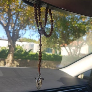 Rosary, Rear View Mirror Hangers, St. Christopher, Car Crucifix - View #14