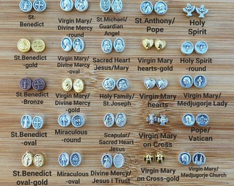 Reversibile Saint medal beads, 20, 50, 100, 200 Saint Medal  Beads Wholesale, Rosary Making beads, Saint Beads Lot Bulk Sale