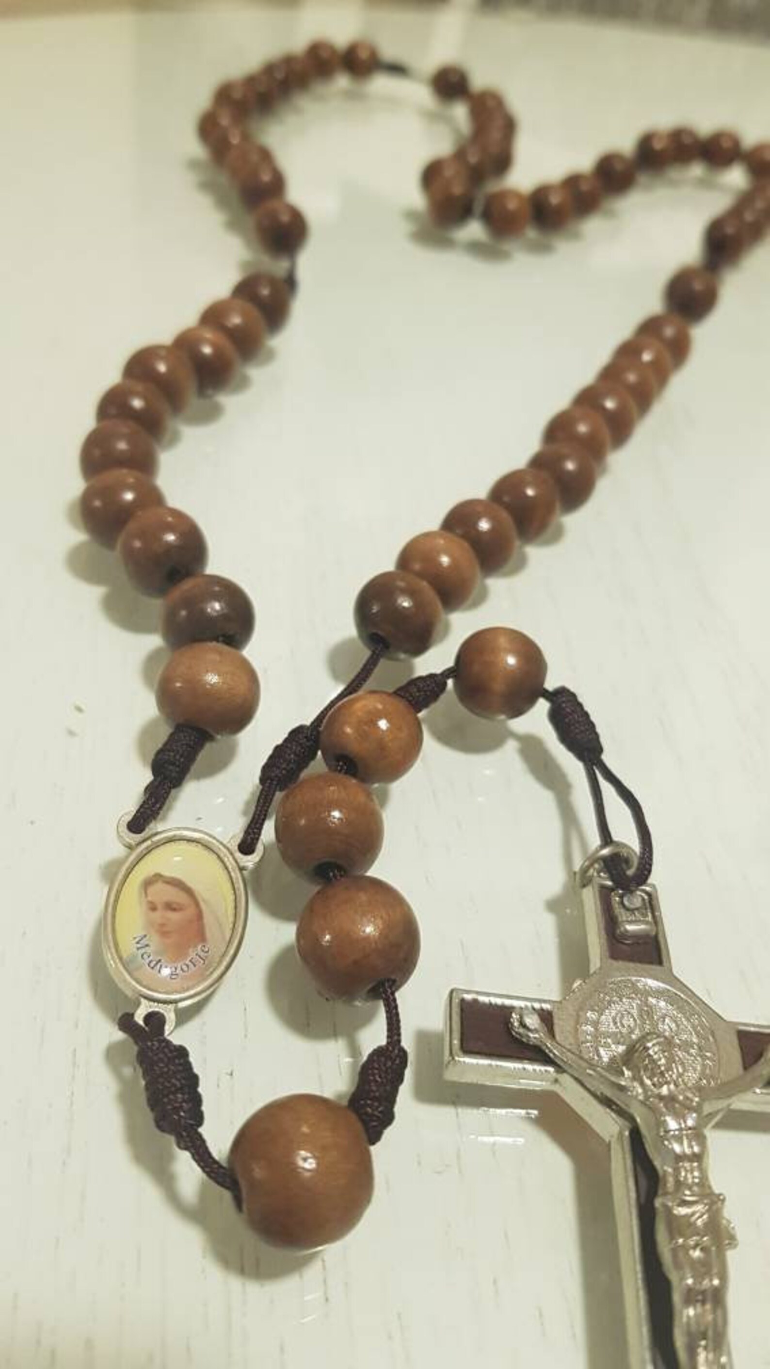 Wooden Wall Hanging Rosary Wall Decor Benedict Rosary Etsy