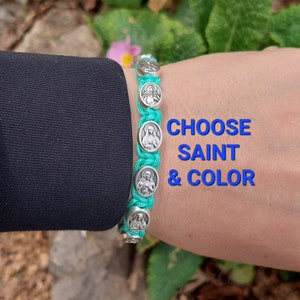 Patron Saint Bracelet, Rosary Bracelet Women, Mens Saint Bracelet, Catholic Bracelet with saints medal, Medjugorje bracelet