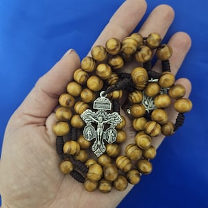 Pardon rosary, Rosary with Pardon cross,   Pardon Crucifix Rosary, Rosary with Crucifix of Forgiveness and Salvati, Hancrafted wooden rosary