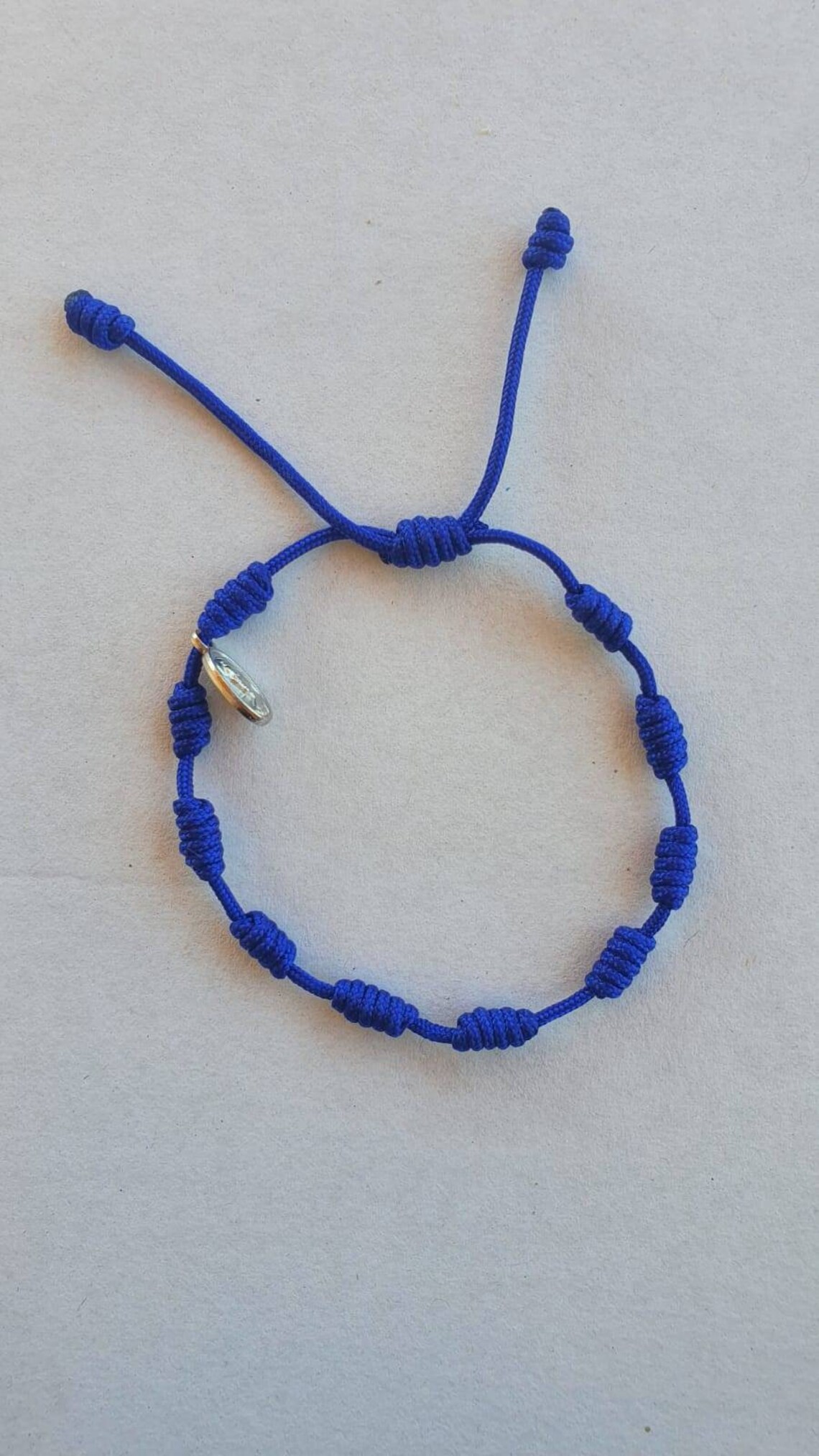 Knotted Rosary Bracelet, Catholic Bracelet, Cord Bracelet With Saint ...