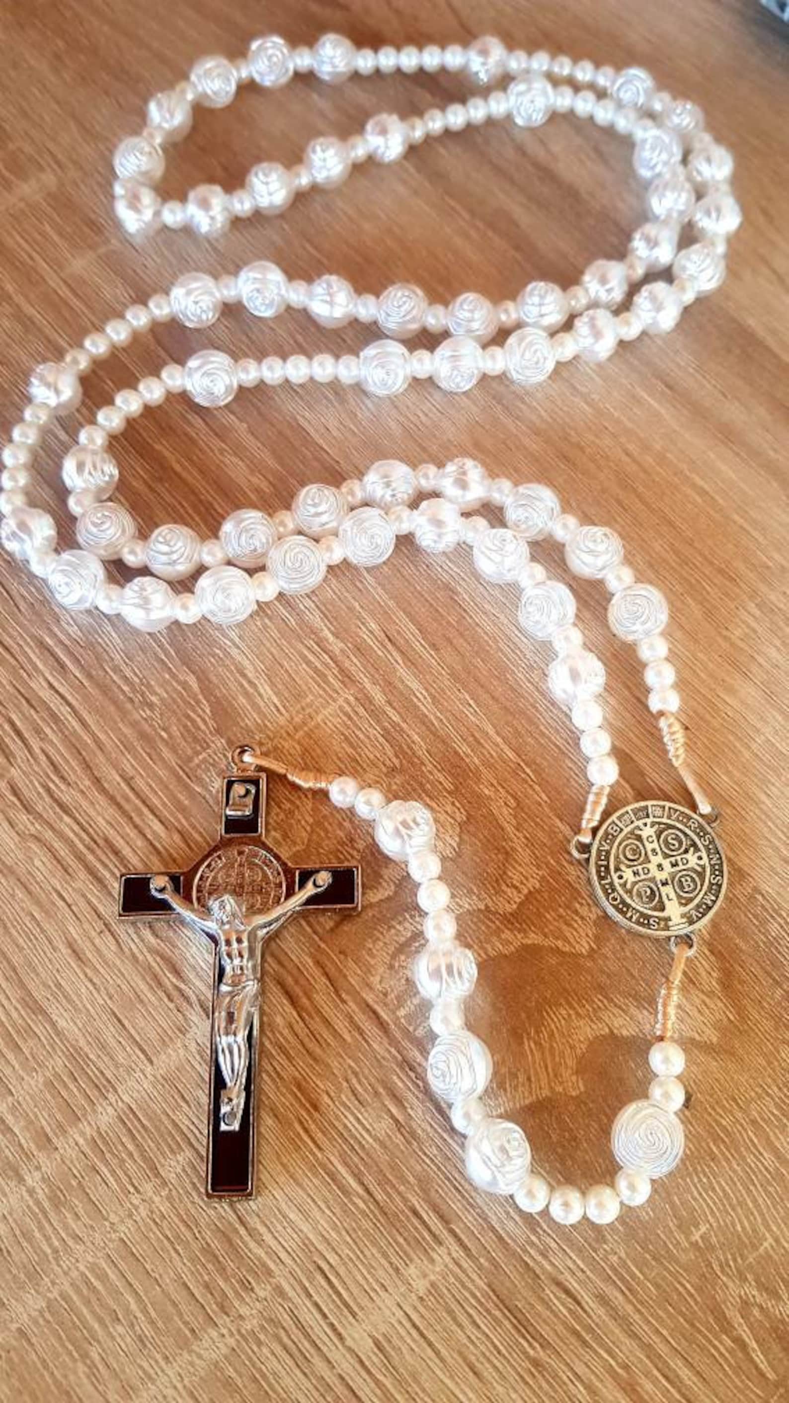 Big Wall Rosary White Wall Hanging Rosary Large Benedict | Etsy