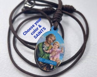 Saint Joseph Collier Catholique Collier St Joseph Médaille Collier Patron Saint Collier Chrétien Bijoux Collier Religieux Collier Religieux