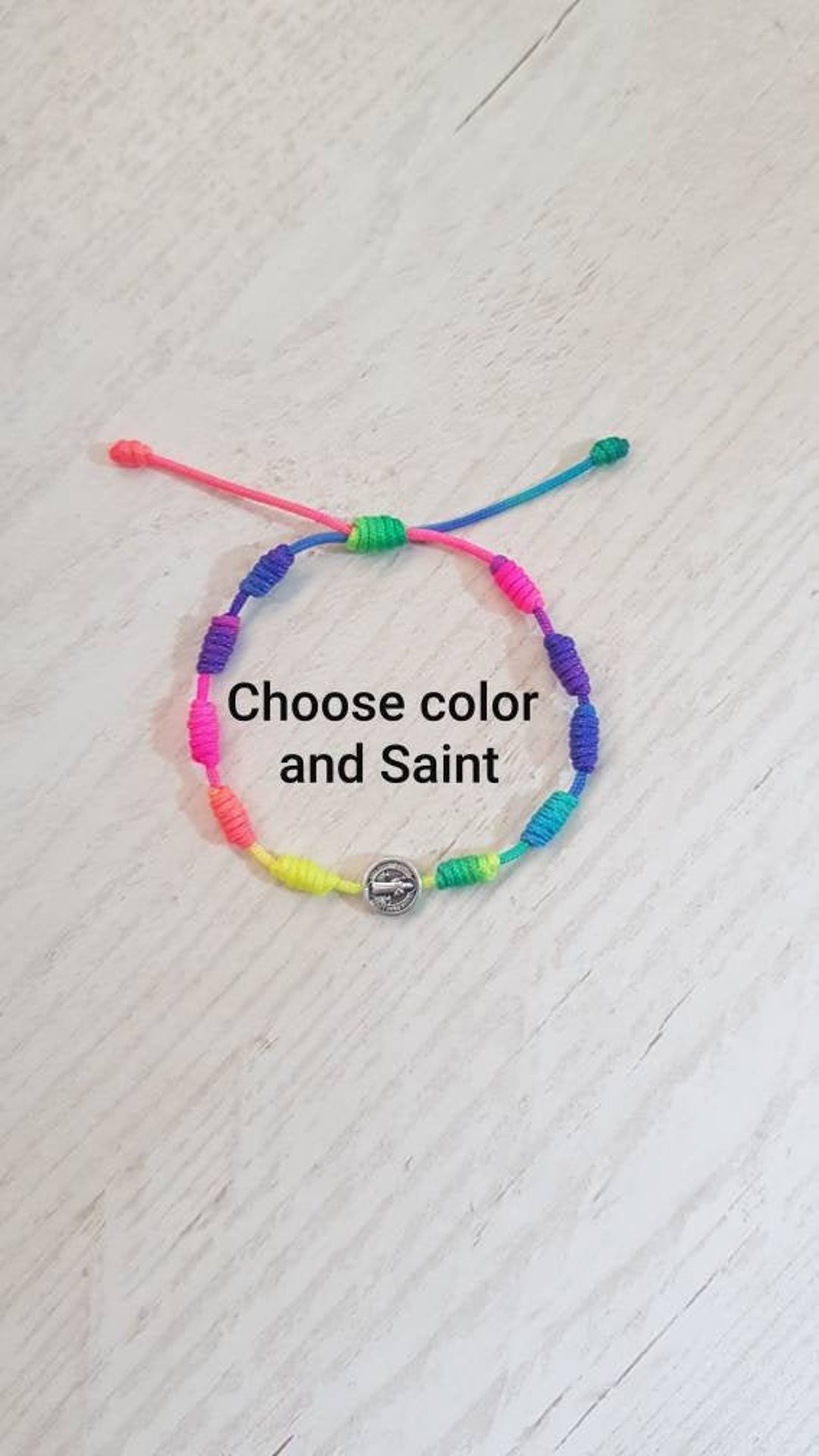 Cord Rosary Bracelet With Knots That Represent Beads, Catholic Bracelet