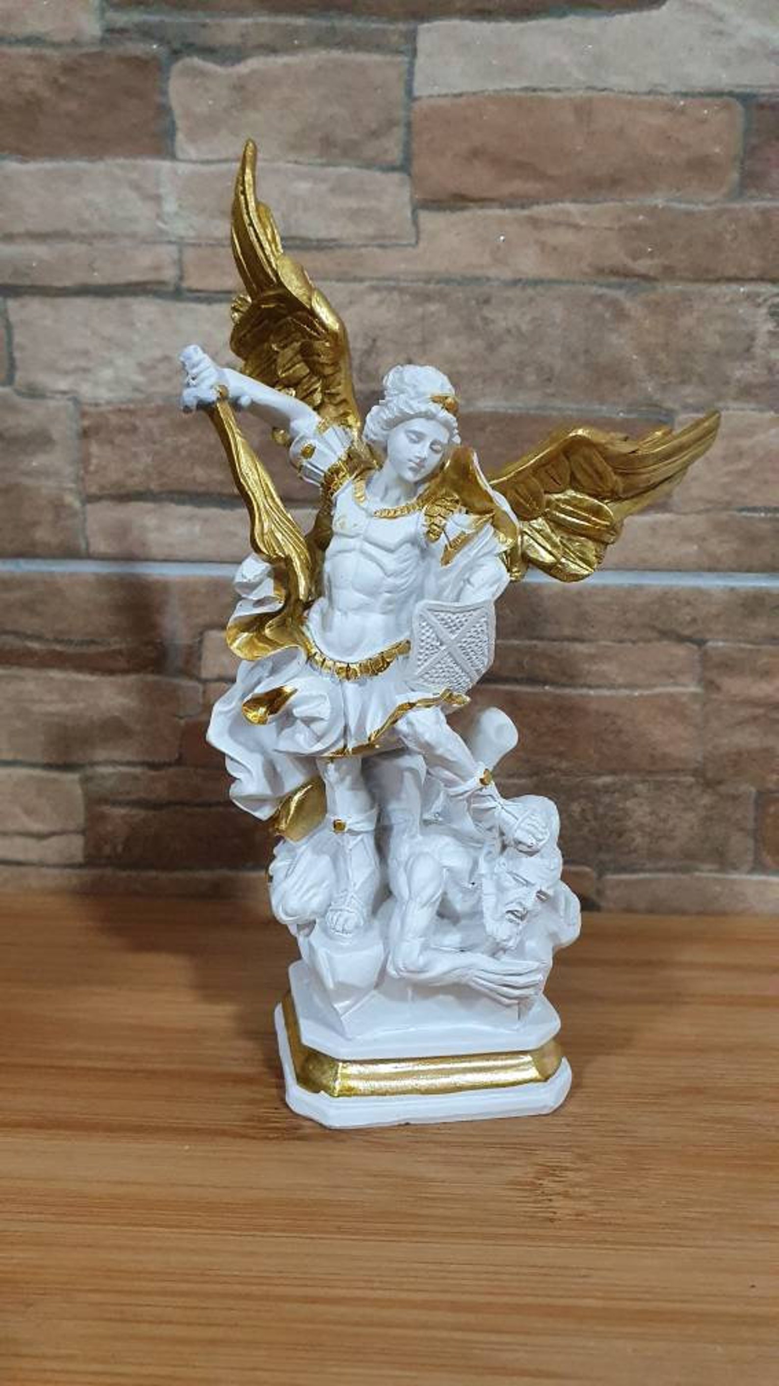 Archangel Michael Statue St Michael Statue Archangel Figurine Etsy