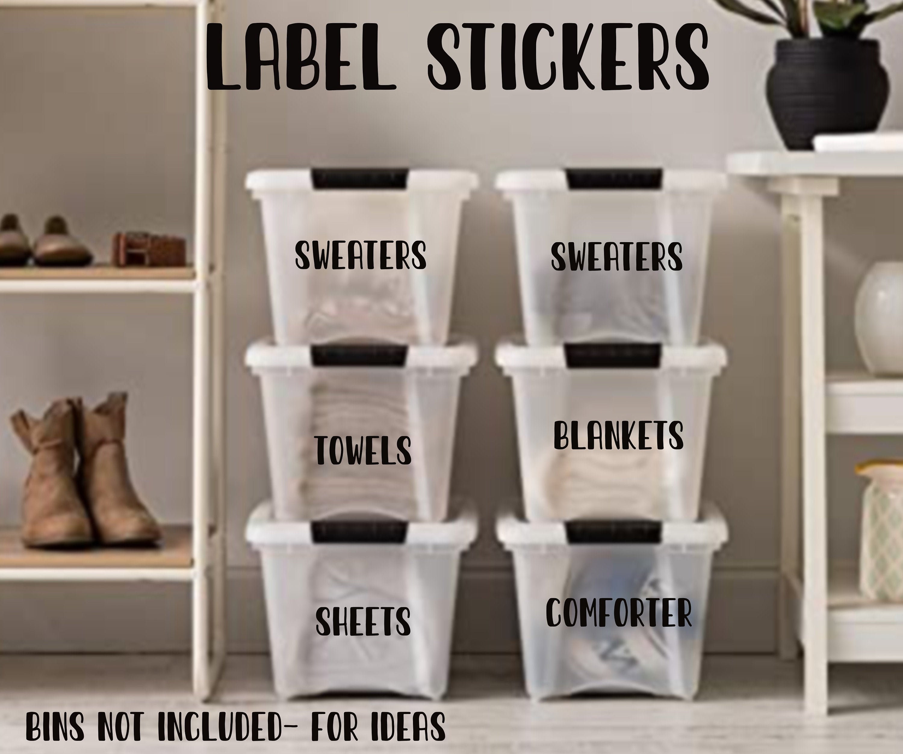 Home Organizing Stickers / Custom Bin Labels / Labels for 