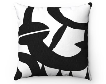 Mid-century Black and white Pillow, Living Room Décor, Throw Bedroom Pillow, Toss Pillow, Decorative Accent Pillow, Geometric Sofa Cushion