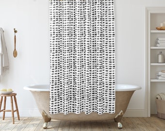 Black and white shower curtain, Farmhouse shower curtain, Boho Shower curtain, Unique bathroom Décor, Bath makeover, Bathroom Accessories