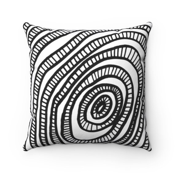 Black and White Pillow Cover Boho Pillow Case Scandi and Etsy UK