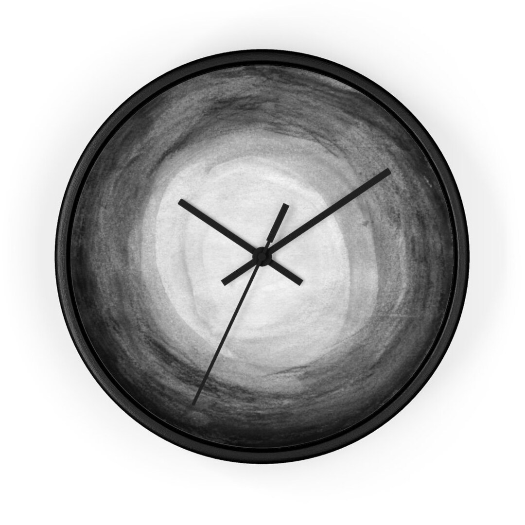 Black and White Wall Clock, Boho Home Décor, Urban Modern Living Room