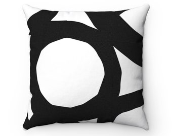 Black and white pillow, Modern Farmhouse home decor, Minimalist Decorative pillow, Boho Throw Pillow, Abstract geometric pillows for couch