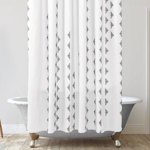 Black and white Shower curtain, Mudcloth shower curtain, Boho shower curtain, Modern Farmhouse Bathroom Décor Ideas, Unique shower curtain