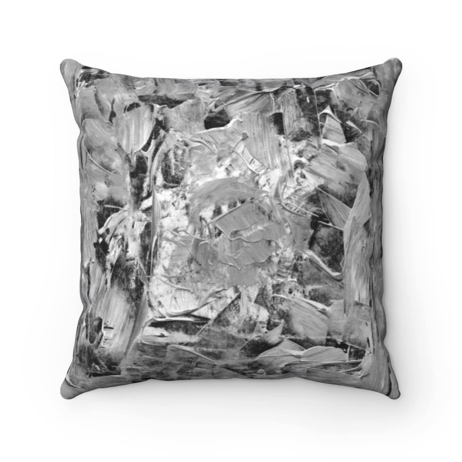 Textured Throw Pillow in Black and Charcoal Grey Modern Etsy