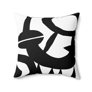 Black and White Pillow Cover, Living Room Décor, Mid-century Pillow Cover for Sofa, Decorative Pillow cover, Geometric Minimalist Cushion