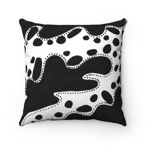 Modern midcentury Pillow, Boho throw pillow, Black and white Pillow, , Boho Décor, Unique Abstract Cushion, Minimalist living room decor