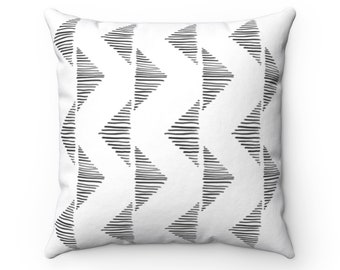 Black and white pillow cover, Modern mudcloth pillow case, Geometric pillow cover, Boho throw pillowcase, Farmhouse living room décor